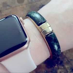Vintage Italian green snakeskin bracelet